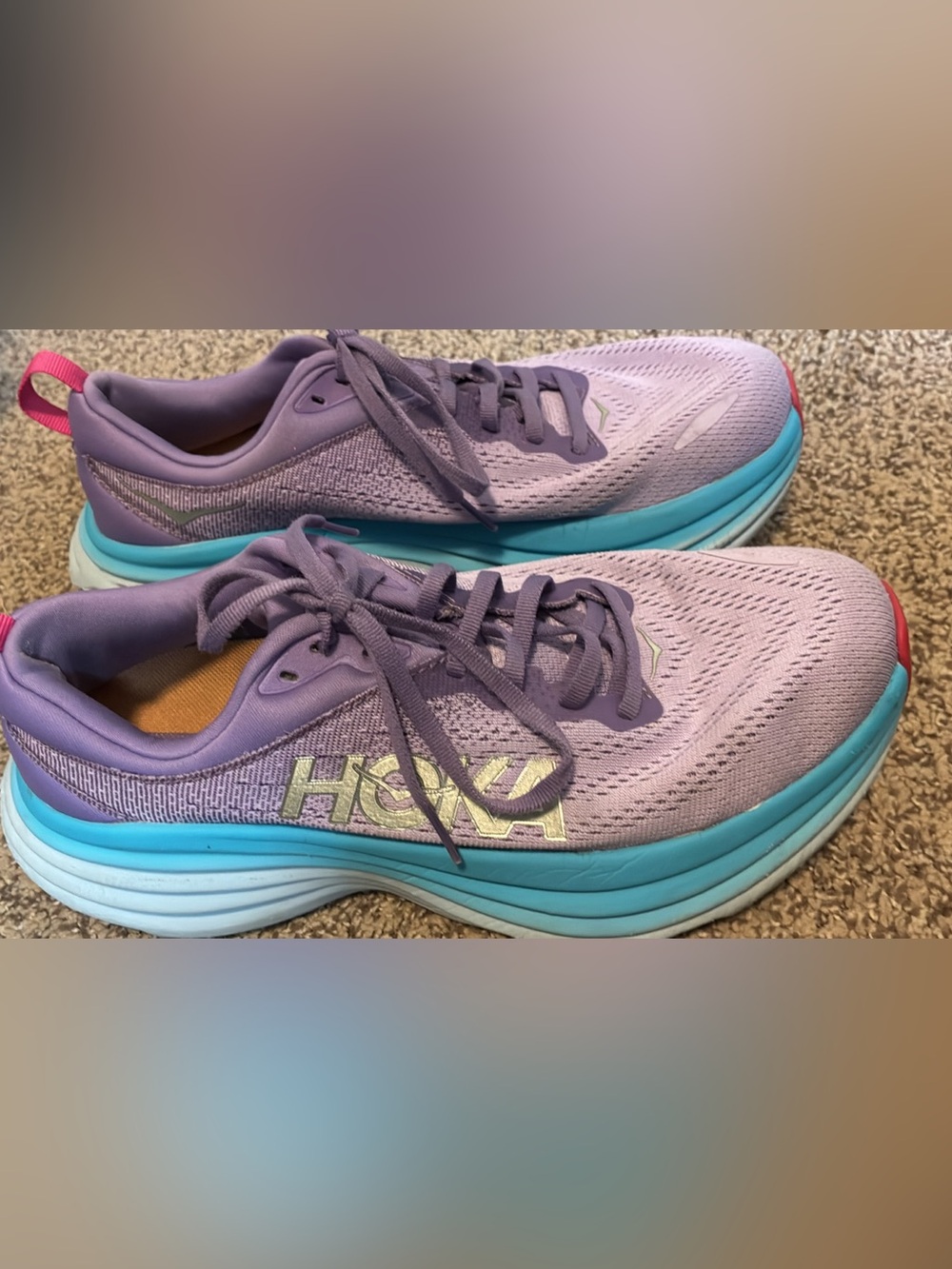 Hoka One One Lavender and Teal Women's Running Shoes